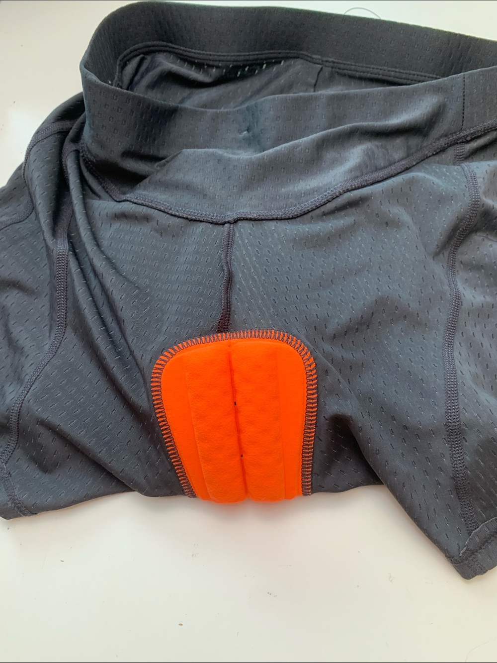 NWT Padded  Black Cycling Shorts with Bright Orange Lining - Picture 5 of 9